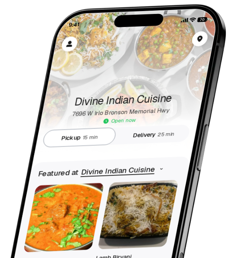 Divine Indian Cuisine app preview